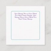 White Diamond Butterfly, Script Name, Deep Aquamar Begleitkarte (Rückseite)