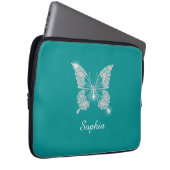 White Diamond Butterfly, Script Name, Deep Aquamar Laptopschutzhülle (Vorne Rechts)