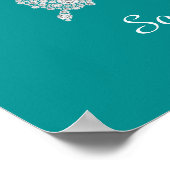 White Diamond Butterfly, Script Name, Deep Aquamar Poster (Ecke)