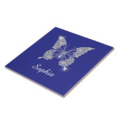 White Diamond Butterfly, Script Name, Deep Blue Fliese (Seite)