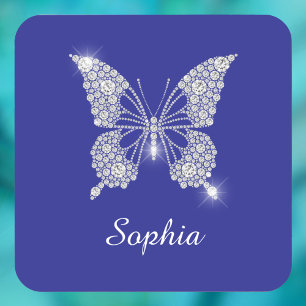 White Diamond Butterfly, Script Name, Deep Blue Getränkeuntersetzer