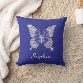 White Diamond Butterfly, Script Name, Deep Blue Kissen (Decke)