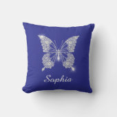 White Diamond Butterfly, Script Name, Deep Blue Kissen (Vorderseite)