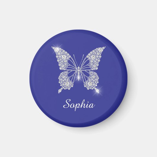 White Diamond Butterfly, Script Name, Deep Blue Magnet (Vorne)