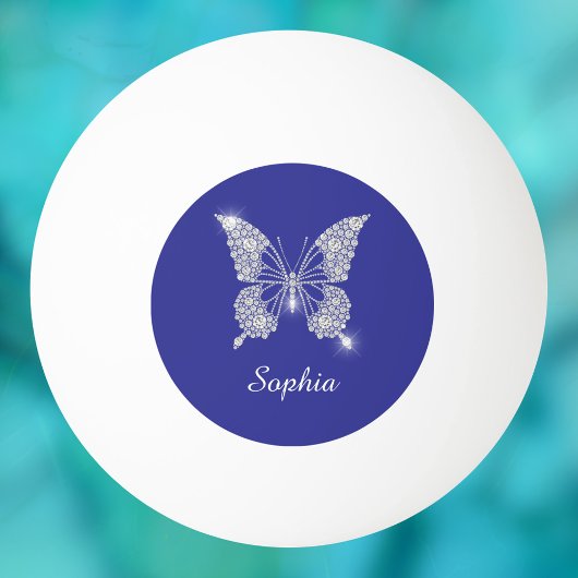 White Diamond Butterfly, Script Name, Deep Blue Tischtennisball
