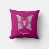 White Diamond Butterfly, Script Name, Deep Fuchsia Kissen (Vorderseite)