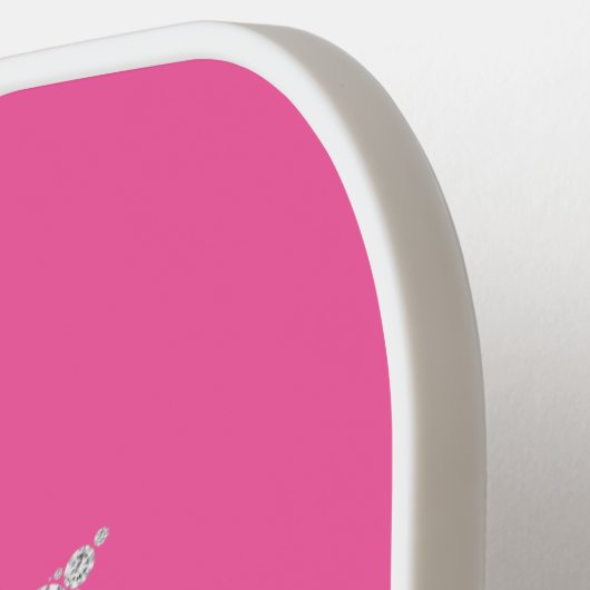 White Diamond Butterfly, Script Name, Pink Pickleball Schläger (Linke Seite)