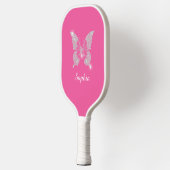 White Diamond Butterfly, Script Name, Pink Pickleball Schläger (Links)