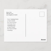 White Diamond Butterfly, Script Name, Royal Lila Postkarte (Rückseite)