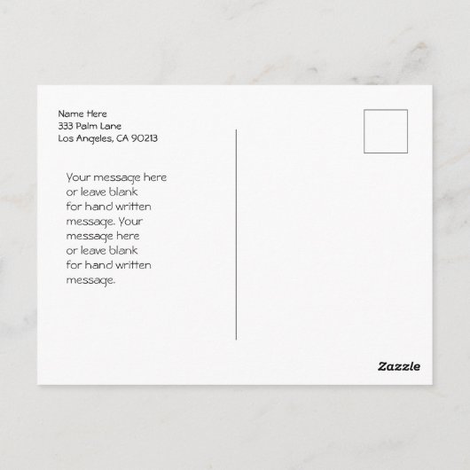 White Diamond Butterfly, Script Name, Royal Lila Postkarte (Rückseite)