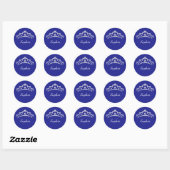 White Diamond Crown, Script Name, Deep Blue Runder Aufkleber (Blatt)