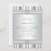 White Diamond Elegant Taufe Christening Einladung (Rückseite)