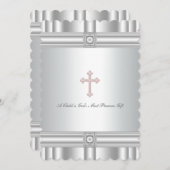 White Diamond Elegant Taufe Christening Einladung (Vorne/Hinten)