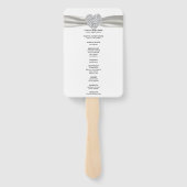 White Diamond Heart Wedding Program Fächer (Rückseite)