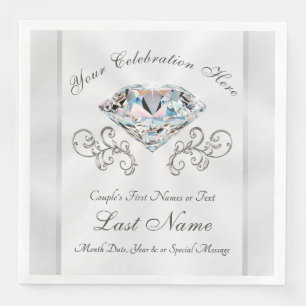White Diamond Napkins Personalisiert Wedkins Serviette