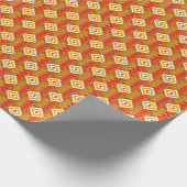 White Diamond Rust Gold Kente Wrapping Paper Geschenkpapier (Ecke)