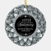 White Diamonds 10. Hochzeitstag Keramikornament (Vorne)