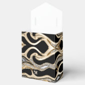 White diamonds and gold zebra stripes on black geschenkschachtel (Geöffnet)