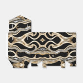 White diamonds and gold zebra stripes on black geschenkschachtel (Ungefaltet)