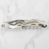 White diamonds and gold zebra stripes on black kellnermesser (Vorderseite)