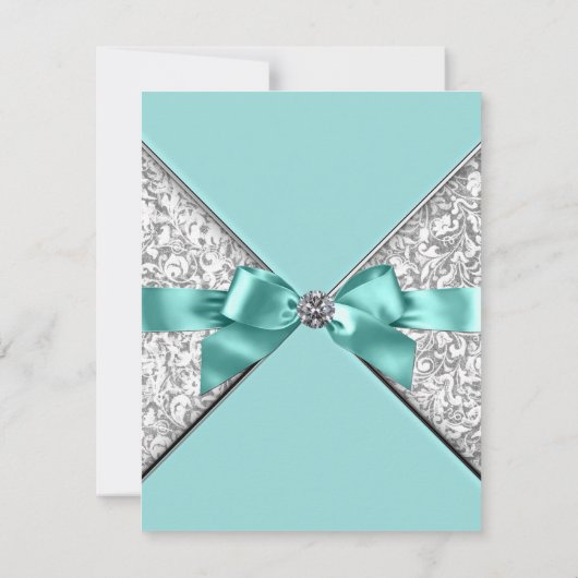 White Diamonds Aquamarin Blue Save the Date (Rückseite)