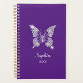 White Diamonds Butterfly Script Name, Royal Lila Planer (Vorderseite)