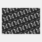 White Diamonds Butterfly, Sparkle, DIY Name, Black Geschenkpapier Set (Vorderseite 2)