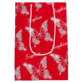 White Diamonds Butterfly Sparkle Script Name, Red Mittlere Geschenktüte (Rückseite)