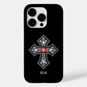 White Diamonds Cross Red Gem Akzent Case-Mate iPhone Hülle (Rückseite)