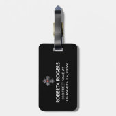 White Diamonds Cross Red Gem Akzent Gepäckanhänger (Rückseite vertikal)