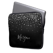White Diamonds & DIY Name Weißes Skript, Schwarz Laptopschutzhülle (Vorderseite Links)
