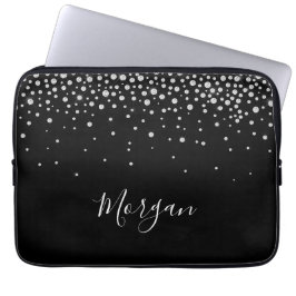 White Diamonds & DIY Name Weißes Skript, Schwarz Laptopschutzhülle