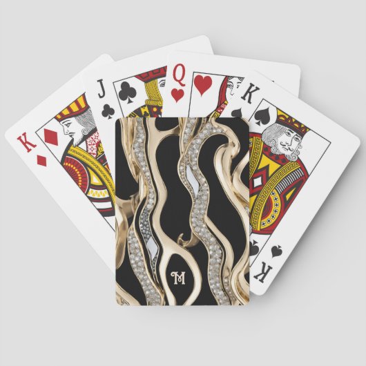 White diamonds, gold border mandala design spielkarten (Rückseite)