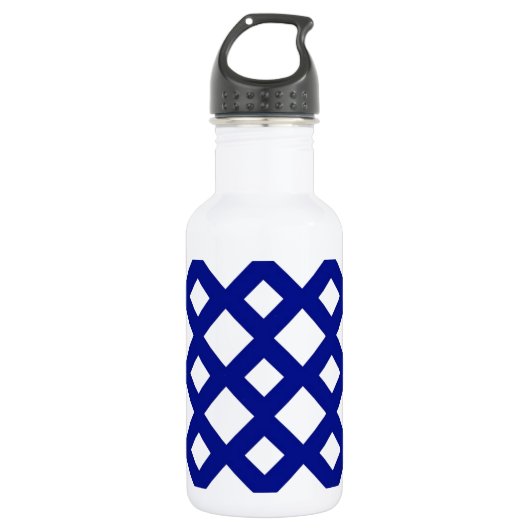 White Diamonds on Navy Edelstahlflasche (Vorderseite)