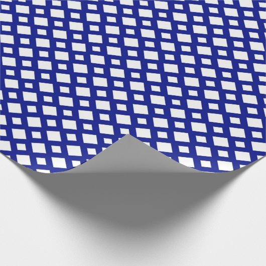 White Diamonds on Navy Geschenkpapier (Ecke)