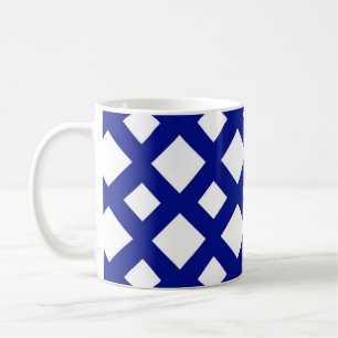 White Diamonds on Navy Kaffeetasse