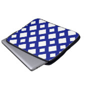 White Diamonds on Navy Laptopschutzhülle (Vorne Knopf)