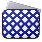 White Diamonds on Navy Laptopschutzhülle (Vorderseite)