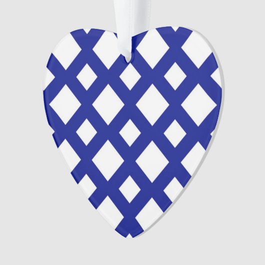 White Diamonds on Navy Ornament (Vorderseite)