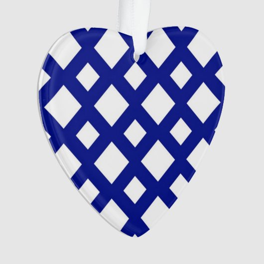 White Diamonds on Navy Ornament (Vorderseite)