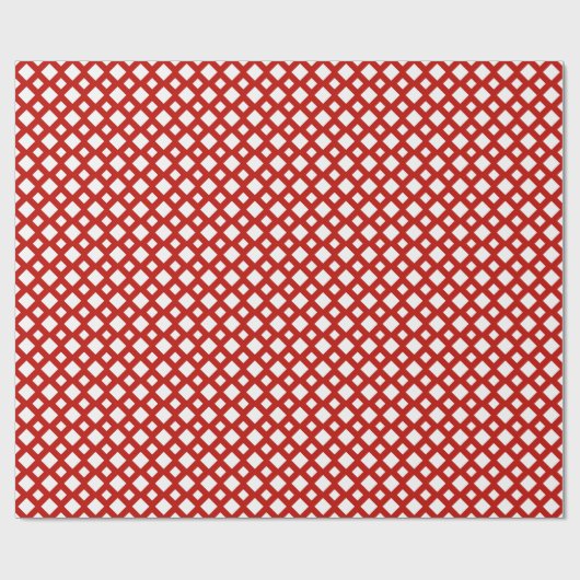 White Diamonds on Red Geschenkpapier (Flach)