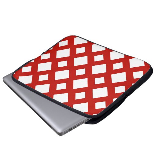 White Diamonds on Red Laptopschutzhülle (Vorne Knopf)