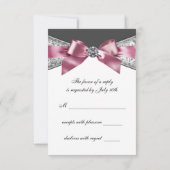 White Diamonds Pink Black UAWG RSVP Karte (Rückseite)