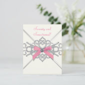 White Diamonds Pink Seventieth Birthday Party Einladung (Stehend Vorderseite)