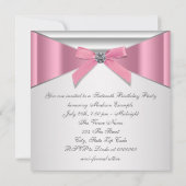 White Diamonds Pink Sweet 16 Party Einladung (Rückseite)