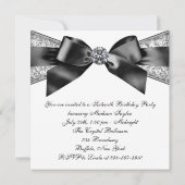 White Diamonds Schwarz-weiß Sweet 16 Geburtstagspa Einladung (Rückseite)