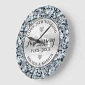 White Diamonds Silver Wedding Jubiläum Große Wanduhr (Winkel)