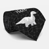 White Dino Krawatte (Gerollt)