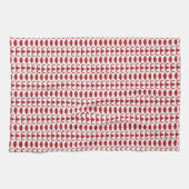 White Dog Bone Herringbone Pattern Brick Red Geschirrtuch (Horizontal)