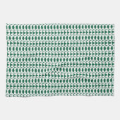 White Dog Bone Herringbone Pattern Hunter Green Geschirrtuch (Horizontal)